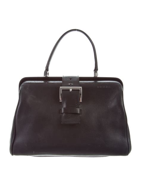 Prada Vitello Fibbia Handle Bag 